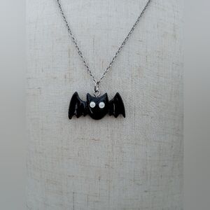 2/$10 Stainless Steel Handmade Gothic Alt Grunge Bat Resin Necklace